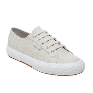 Superga Taupe Croc-Embossed Sneakers NWT